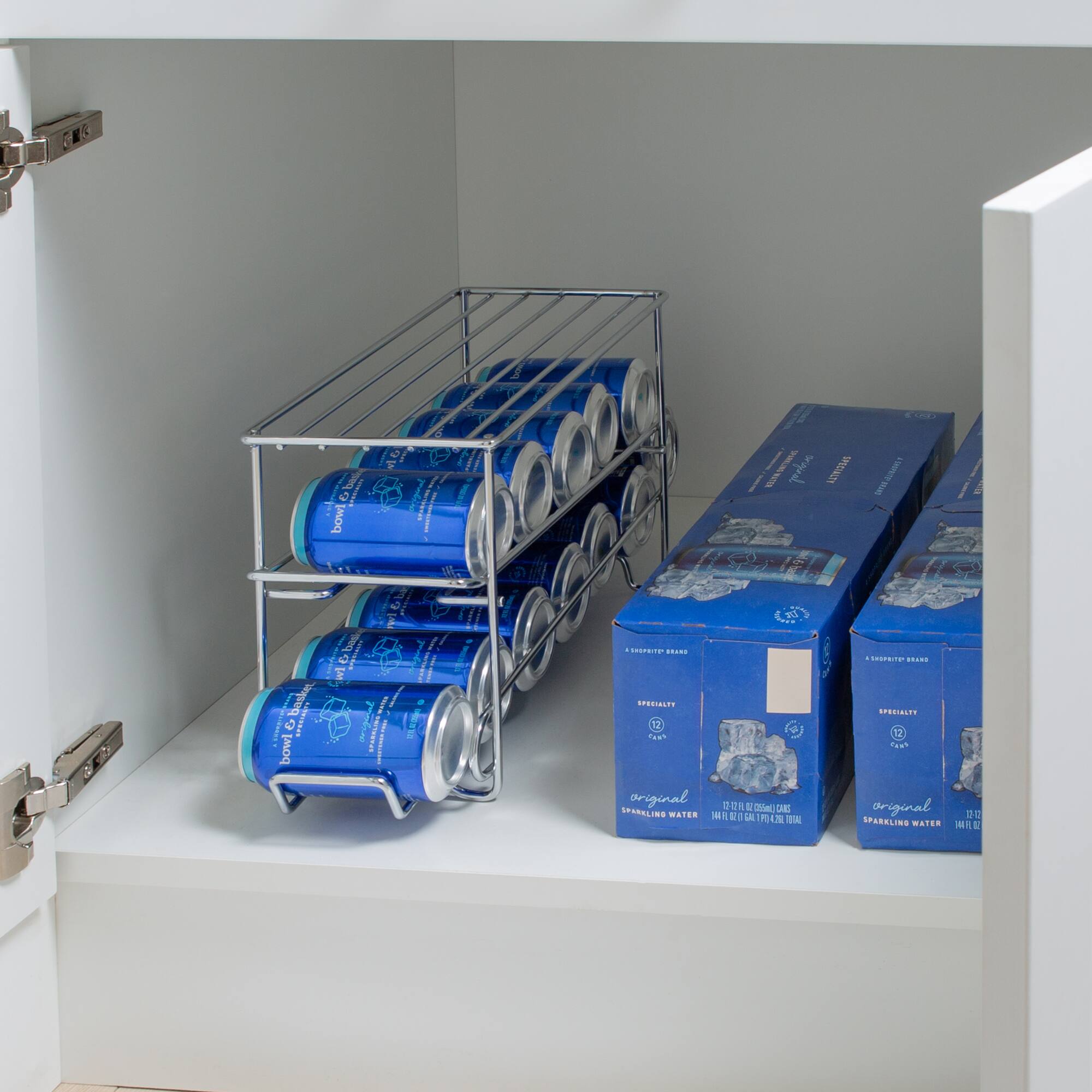 Organize It All 12 Can Organizer Rack in Chrome
